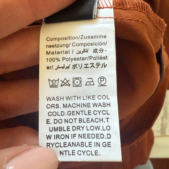 Manfinity Muted Orange Wide Leg Skirt Pants Mens Flowy Drape Avant Garde Look M - Picture 6 of 10